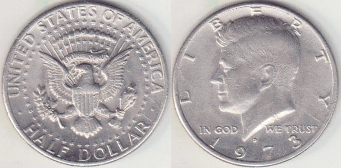 1973 D USA Half Dollar A008196